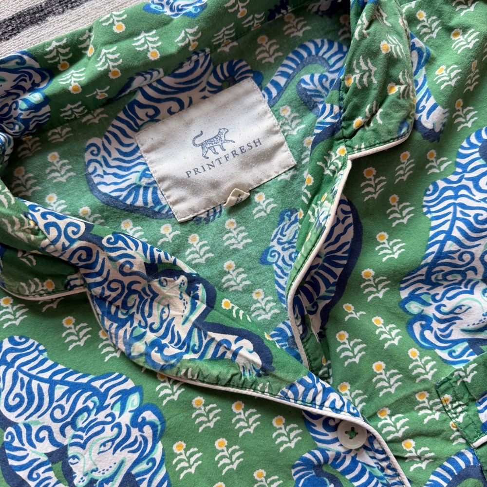 Printfresh Tiger Queen Long Cotton Pajama Set Size Medium - Picture 7 of 12
